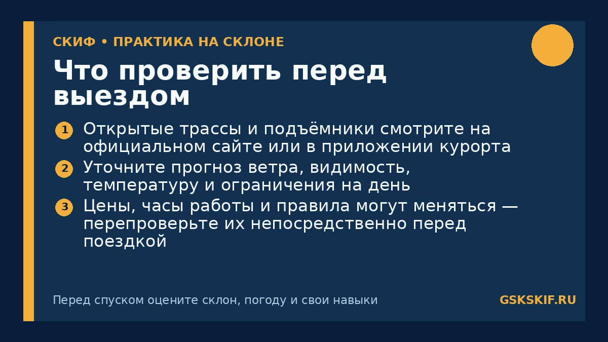 Что проверить перед выездом — инфографика СКИФ